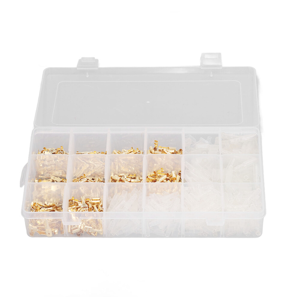 Crimping Terminal Kit Flame Retardant Oxidation Resistance Electrical Conductivity Quick Connect Wire Spade Connector Set With Nylon Insulation 9551475284668