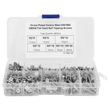 Wood Screws With Self Tapping Feature Corrosion Resistant Carbon Steel Fasteners Strong Penetration Power Clear Thread For DIY Repairs Includes