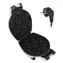 Elektrischer Mini-Donut-Maker mit Antihaftbeschichtung für 7 Donuts, kinderfreundlich, schnell aufgebaut, kompakte Aufbewahrung, elegantes Design,