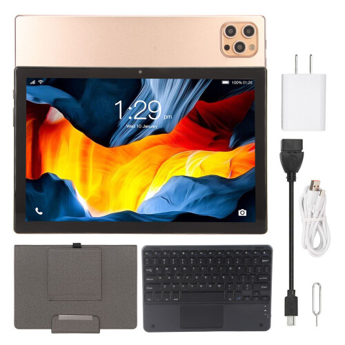 Bluetooth5.0Android Tablet IPS HD Screen WiFi6Support2In1Tablet With Keyboard Case High Performance CPU Eye Protection Mode Android Tablets