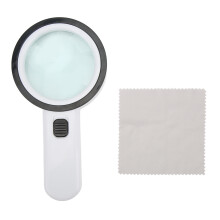 Vergrootglas met 30x vergroting en 12 LED-lampjes, handverlicht vergrootglas voor het lezen en inspecteren van verzamelobjecten, heldere,