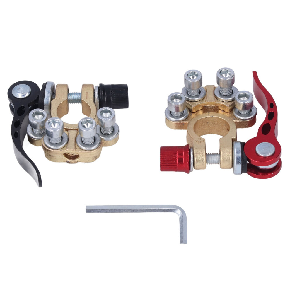 Good Electrical Conductivity Battery Terminal Clamp Connectors Corrosion Resistant Quick Release Disconnect Positive And Negative Labeled Marine 9370362882011
