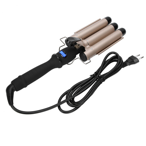 Το Professional3Barrel Crimper μαλλιών με κεραμική επίστρωση τουρμαλίνης θερμαίνεται