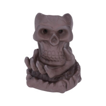 Waterfall Effect Backflow Incense Burner Ceramic Purple Sand Handmade Skull Decor Meditation Relaxation Room Decor Gift Choice Multi Scene Use