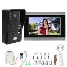 Modern videoporttelefon med inbyggt SD-kort, dubbelvägs porttelefon med IR-nattseende, vattentät dörrkamera, pekskärm, WiFi-kontroll