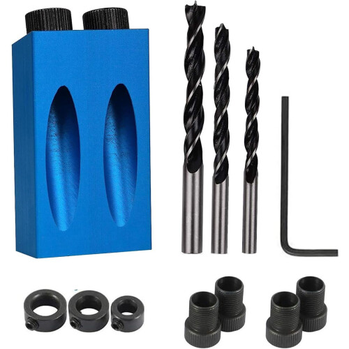 Screw Stealth Pocket Hole Jig, Γωνιακό Εργαλείο Γωνίας Ξυλουργικής 15 Μοιρών με Ρυθμιζόμενο