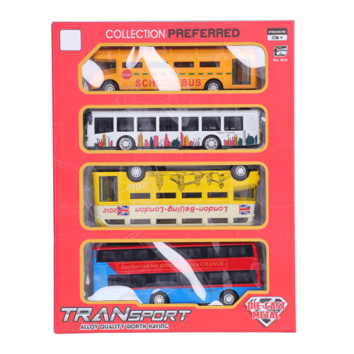 Die Cast Vehicles With Realistic Decorative Designs City Bus Toy Educational Gift Pull Back Function Sounds And Lights Enhanced Creativity And