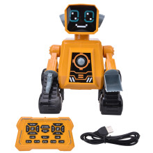 Programovatelná robotická hračka s LED očima, hudebním dálkovým ovládáním, chytrý čip, STEM učení, dobíjecí interaktivní hrací