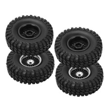 Anvelope all-terrain pentru mașini RC Crawler, cauciuc de înaltă tamponare cu design cu caneluri și inserție de spumă, jantă puternică cu
