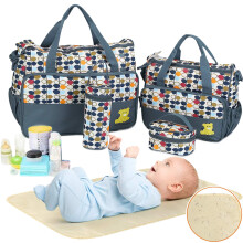 Bolso cambiador para mamá, cierre de cremallera suave con interior espacioso, exterior resistente a las manchas y al agua, kit de 5 bolsas para una