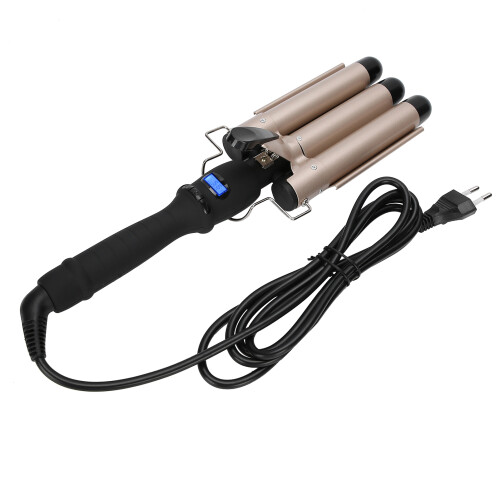 Το Professional3Barrel Crimper μαλλιών με κεραμική επίστρωση τουρμαλίνης θερμαίνεται