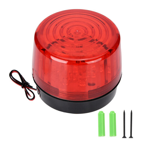Emergency LED Strobe Light - Red 12/24V Hazard Warning Beacon 1