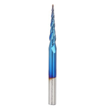 CNC Router Bit Ball Nose Design Solid Carbide End Mill Nano Blue Coated Heat Resistant Tapered For Woodwork And3D Machining