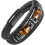Tiger Eye sort læderarmbånd til mænd 1