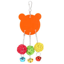 Interactive Bird Toy Parrot Chew Toy With Bell String Non Toxic Wear Resistance Safe Material Cage Hanging Toy For Small And Medium Parrots