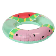 Watermelon Pattern Inflatable Pool Float Ring Oversized Swim Tube Fruit Pattern Design Summer Pool Toy For Family Fun Repair Patch Included