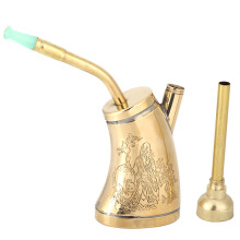 Showpiece With Vintage Hookah Appeal, Antique Style Hookah Brass Hookah Elegant Design Golden Vintage Mini Hookah Portable Mini Brass Home Decor