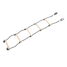 Kinderschaukelleiter mit 5 Stufen, Buche & Polyester, 100 kg Belastbarkeit