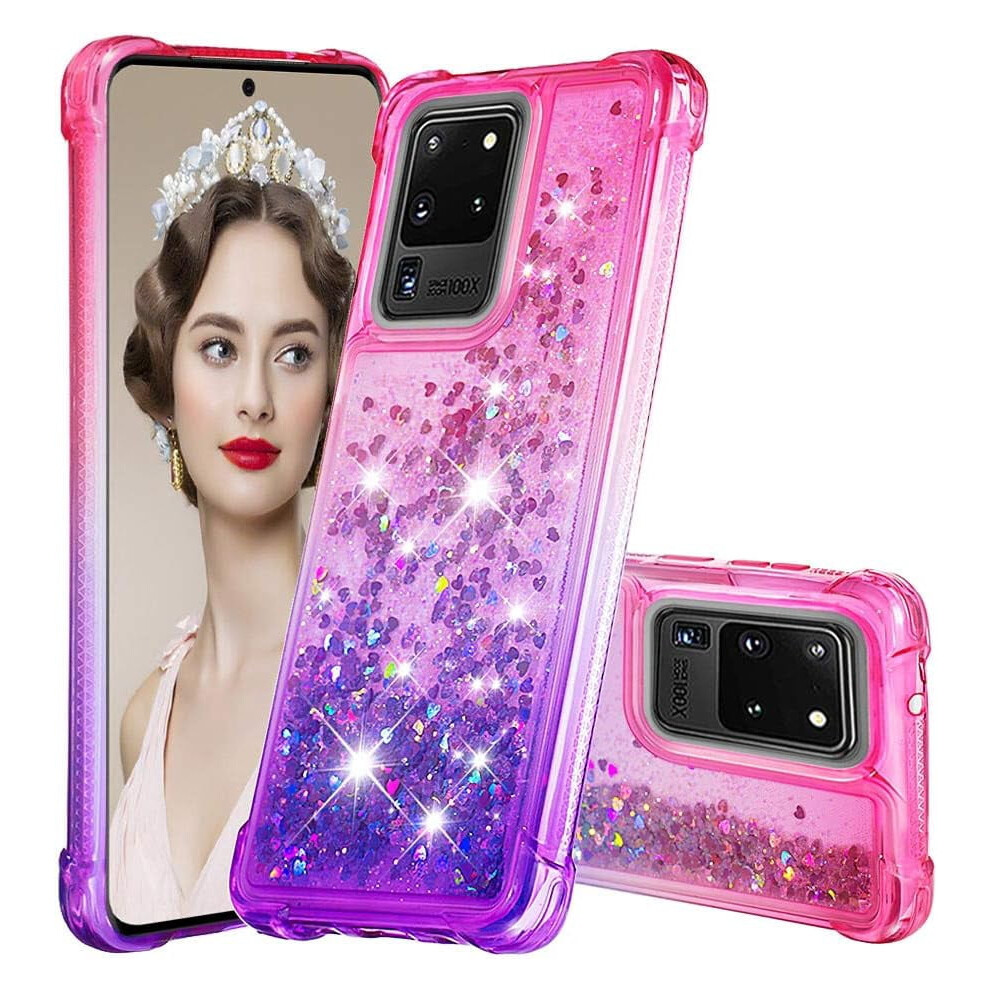 Compatible With Samsung Galaxy S20 Ultra Â Liquid Glitter, Shockproof Tpu Bumper Case, Gradient Pink 9181073464867