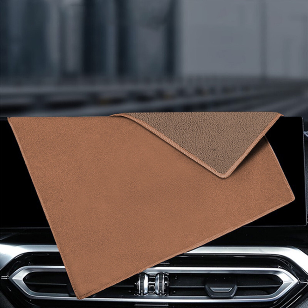 Suede Car Wash Towel 16X12in, Double-Sided Microfiber, Highly Absorbent & Lint-Free, Quick-Dry Auto Detailing Rag For Washing, Drying, Polishing, 9558633058260
