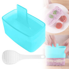 Silicone Onigiri Maker Set (10x5.5x4.5cm), Rectangle Rice Ball Mold with Spoon, Easy Demold for Sushi/Rice Cakes/Kid Lunches