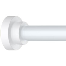 Adjustable 43-66" Spring Tension Shower Curtain Rod, 1" Dia, Rust-Resistant & Non-Slip, White – No Drill Needed