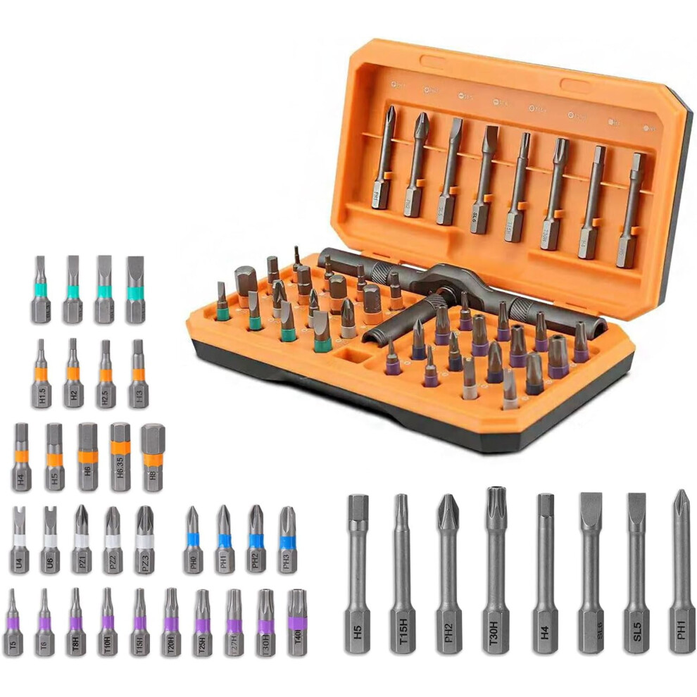 42-In-1 Magnetic Screwdriver Set With Ratchet Handle, Portable Repair Kit For Electronics, Computers, Bikes & Furniture 9558633058413