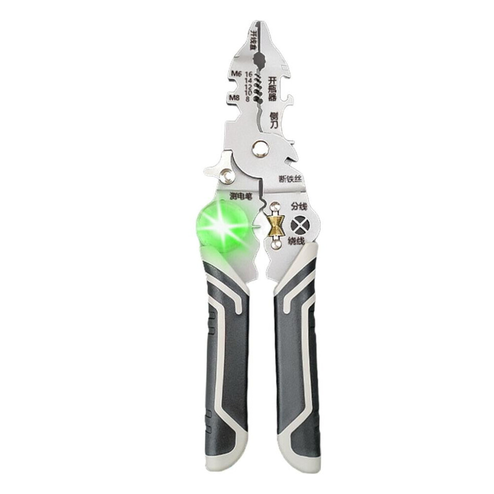 Qenashaing 8.5" Steel Wire Stripper With Stripping, Cutting & Crimping; Ergonomic Safety Lock Â Compatible With Home Repair 9485826645252