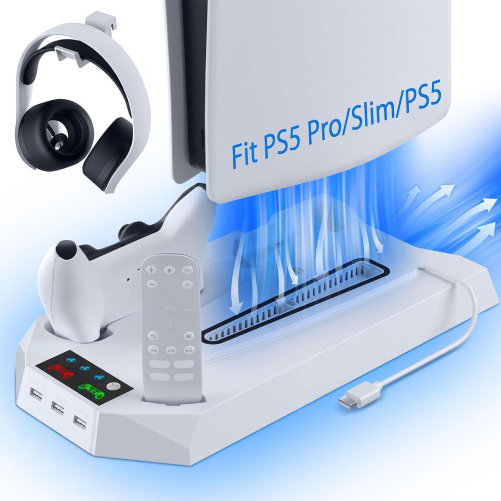 Charging Dock Compatible With Ps5, Dual Controller Charger With Cooling Fan 5456781576220