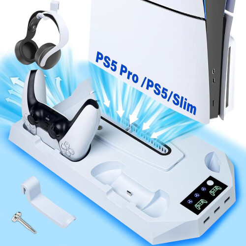 Charging Dock Compatible with PS5, Dual Controller Charger with Cooling Fan 2