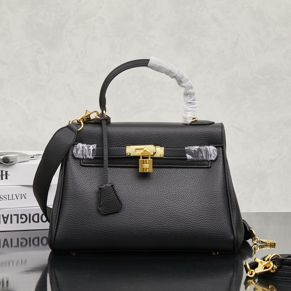 Xhrain Hermès Kelly 28 Gold Togo Leather Retourne Bag 28Cm Black