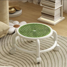 Low Roller Seat Plastic Rolling Stool with Wheels for Manicure, Mechanic, Home Office, Garage Shop, Green