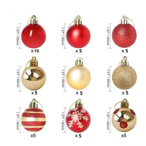 50 Stück transparente Kunststoff-Weihnachtskugeln, 4 cm 1