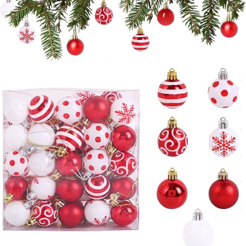 50 Stück transparente Kunststoff-Weihnachtskugeln, 4 cm 2