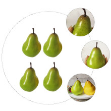Minkissy 4Pcs Artificial Pear Models for Photography Props and Home Decor Green