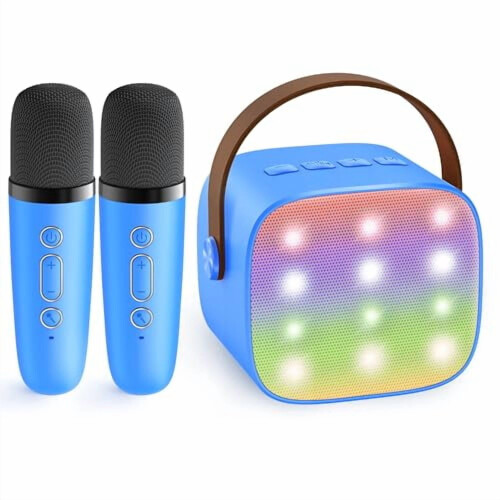Mini Karaoke Machine Portable Bluetooth Speaker with 2