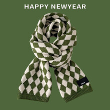 Warm Autumn Winter Green Knitted Scarf, Unisex Winter Neck Warm Knitting Yarn Scarf, Christmas New Year Scarf Gift