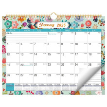 2025 Wall Calendar, 10*13.2inch, 18 Month Hanging Calendar, Twin-Wire Binding Large Wall Calendar, Ruled Blocks Wall Calendar