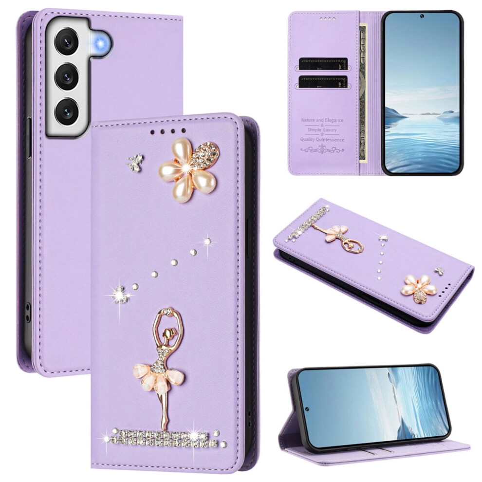 Rfid Blocking Ballet Girl Flip Wallet For Samsung Galaxy 9152228952904