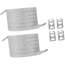 Elastic Glittering Metallic Not Tie Shoelaces for Sneakers Shoe String with Metal Hiding Lock for Students and Adults