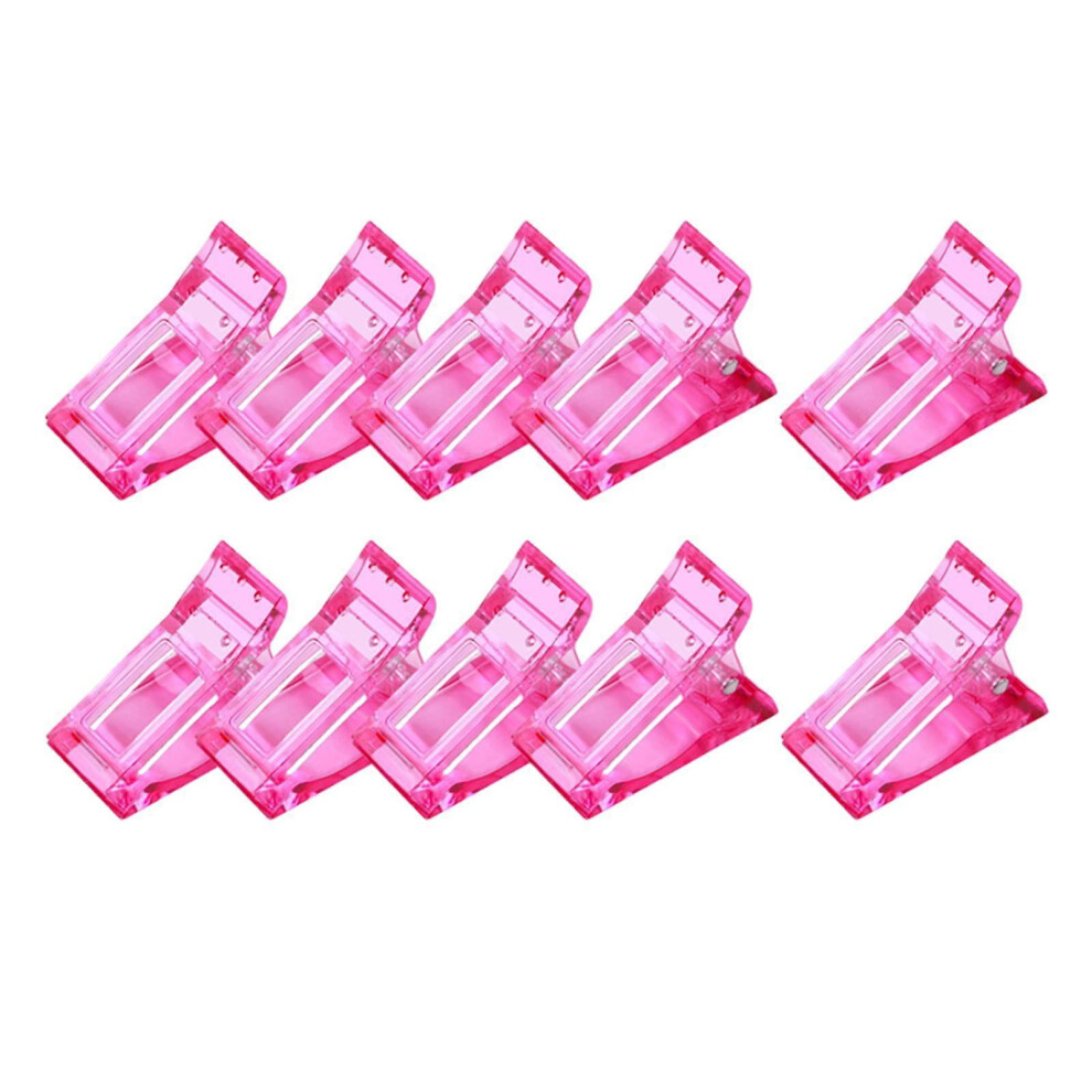 Pink 10Pcs Nail Tips Clip Finger Quick Building Gel Extension Nail Art