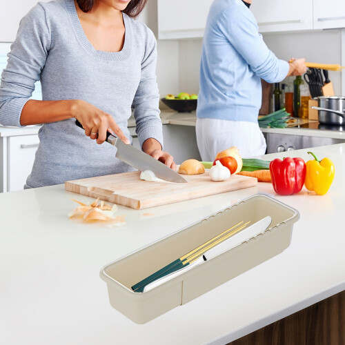Retractable & Expandable Storage Box Organizer – Stackable Kitchen Pantry, Closet, Dresser Container – Compatible with Standard Shelves
