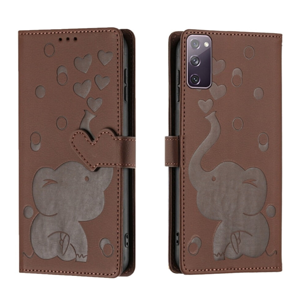 Pu Leather Flip Wallet Case For Samsung Galaxy S20 Fe Brown 9130661425049
