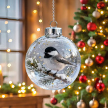 2025 Nature's Birds Crystal Ornament Set – Cardinal & Hummingbird Glass Baubles, Compatible with Christmas Tree Hanging