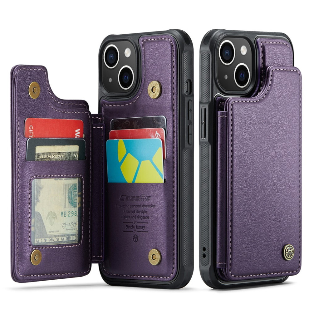 Caseme Leather Wallet Case For Compatible With Iphone 15 Plus Â Rfid Blocking, Magnetic Clasp, Kickstand, Shockproof, 6.7" 9485826647935
