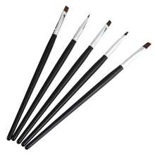 5 Pcs/Set Nail Art Brush Professional No Fading Wood Metal Fashion Women Nail Art Pen for Home A
