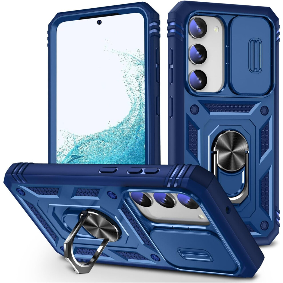 Military-Grade Magnetic Phone Case For Samsung Galaxy A06 Â Dual-Layer, Shockproof, Built-In Kickstand & Metal Ring Car Holder (Blue) Blue 9193271847571