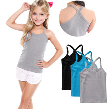 Girls Camisole 3 Pack Cotton Soft Girls Undershirts - Lightweight Spaghetti Strap Tank Top Multicolor 3-4 Years