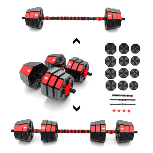 Set di manubri e bilanciere compositi da 20 kg