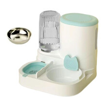 Feeder Bowl Dispenser Waterer Transparent Window Easy Refill for Small Dogs Cats Bunny Households